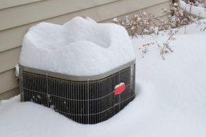 Heat Pump Covered In Snow