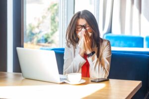 Woman dealing with poor IAQ